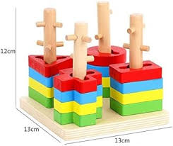 Wooden Four Column Set building Blocks - No. 93-101