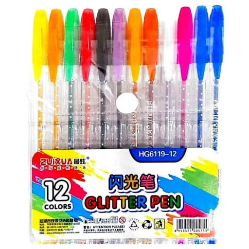 [6953571205715] Glitter Pens - Pack of 12 - HG6119-12
